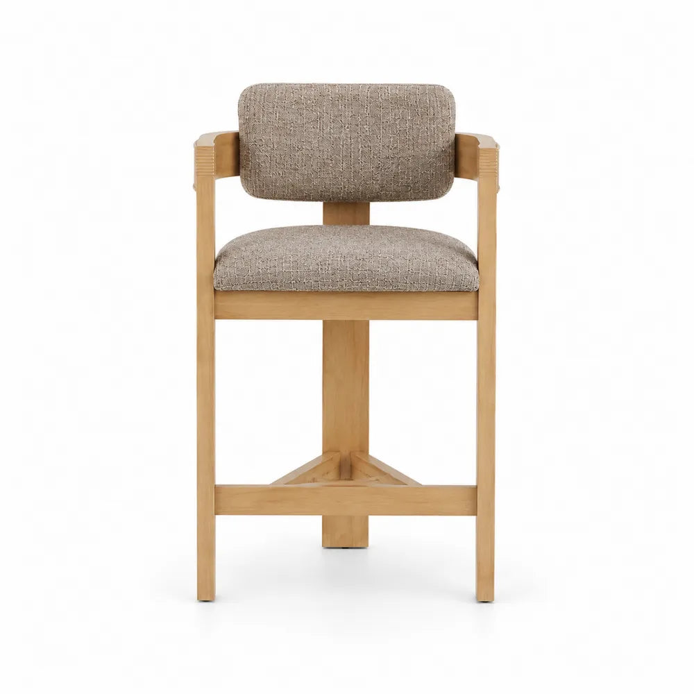 Barhocker Holz Beige Polyester 100cm