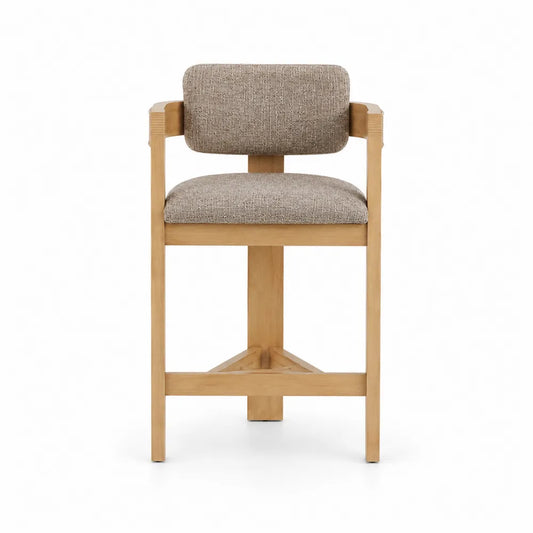Barhocker Holz Beige Polyester 100cm