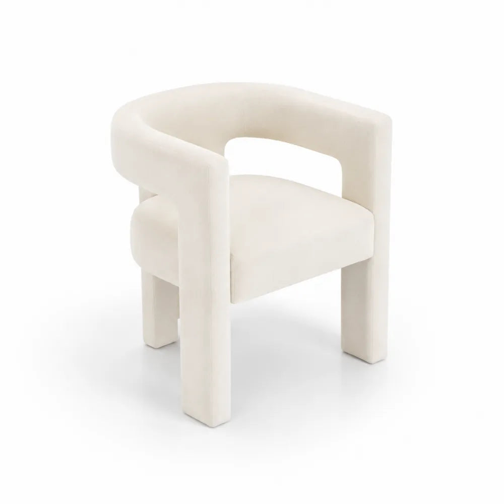 Esszimmerstuhl Beige Baumwollsamt 80 cm