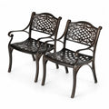 2er Set Aluminium Gartenstühle Schwarz