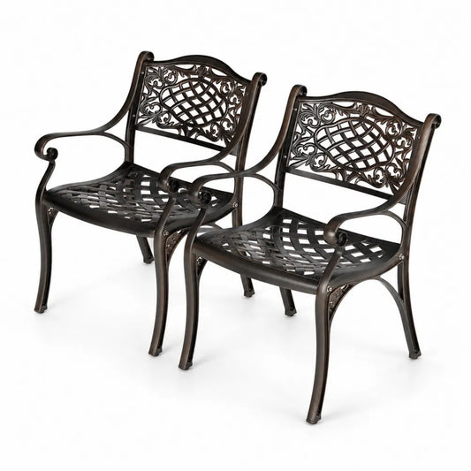 2er Set Aluminium Gartenstühle Schwarz