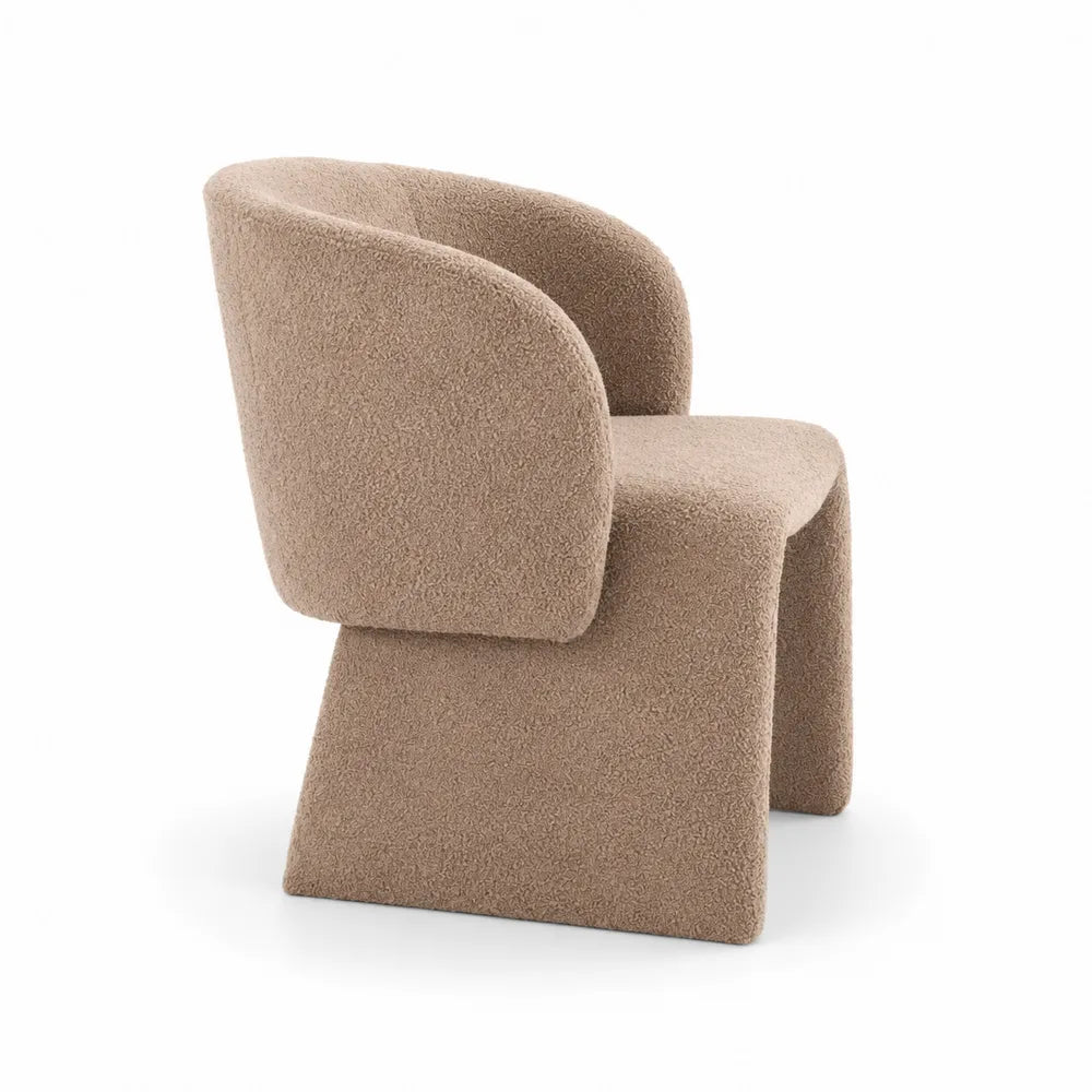 Esszimmerstuhl Boucléstoff Beige 55x60x75 cm