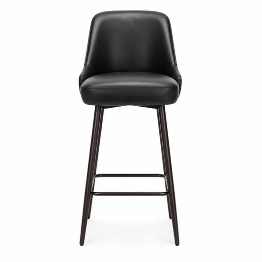 Barhocker Schwarz PU-Leder Metall